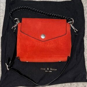 Rag & Bone Red Suede Atlas Crossbody bag